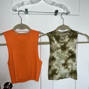 Aerie cropped tanks-orange and green included